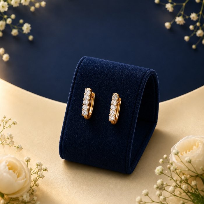 Multi Stone Lab Grown Diamond Hoop Earrings Luxury multi stone lab grown diamond hoop earrings