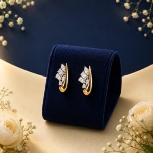 Luxury cluster lab grown diamond designer hoop earrings