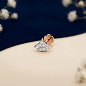 Starlite Curve Diamond Nose Pin front view with sparkling diamonds and elegant curved design