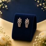 Royal floral vine lab-grown diamond designer earrings in 14 carat gold