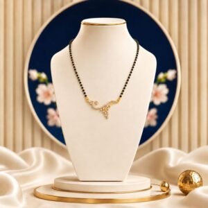 Moonlite Wave Lab Grown Diamond Mangalsutra with elegant modern wave design and sparkling lab grown diamonds