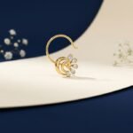 Petite Bloom Nose Ring floral minimal nose pin front side top angled views