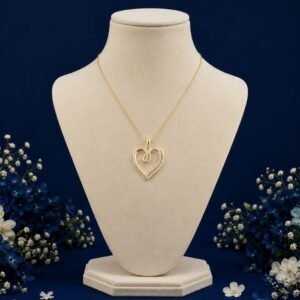 Eternal Heart Lab Grown Diamond Pendant front view with sparkling heart design