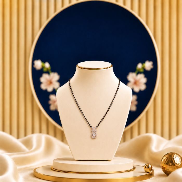 Maison Etoile Lab Grown Diamond Mangalsutra Designer Luxury Jewellery Maison Etoile Lab Grown Diamond Mangalsutra displayed in front view, side view, top view, and angled perspective with luxurious diamond detailing