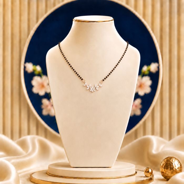 Divine Bloom Lab Grown Diamond Mangalsutra Divine Bloom Lab Grown Diamond Mangalsutra with elegant floral diamond design