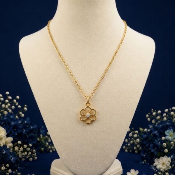 Sunflower Spark Lab Grown Diamond Pendant displayed from front, side, top, and angled perspective with sparkling floral diamond design
