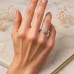 Classic Rose Gold CVD Diamond Floral Halo Ring – Abigeal Designer Ring for Women