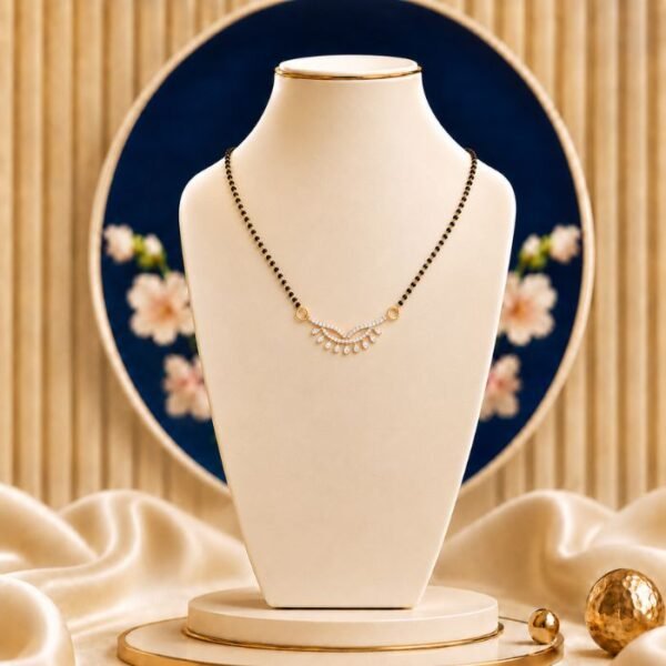 Pearl Fringe Lab Grown Diamond Mangalsutra with elegant pearl-inspired fringe diamond design