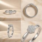 Floral Cluster Lab Diamond Twist Ring in White Gold - Image 2