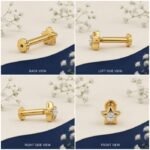 “Tiny Star Lab Grown Diamond Nose Pin with elegant star-inspired diamond design displayed from multiple angles.”