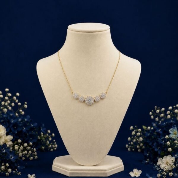 Five Bloom Lab Grown Diamond Pendant front view with elegant floral-inspired design