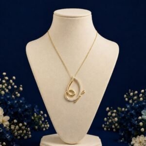 Butterfly Swirl Lab Grown Diamond Pendant front side top angled views