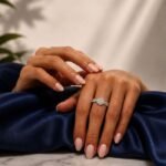 Floral Cluster Lab Diamond Twist Ring in White Gold - Image 3