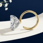 side view of princess cut diamond nose ring square design