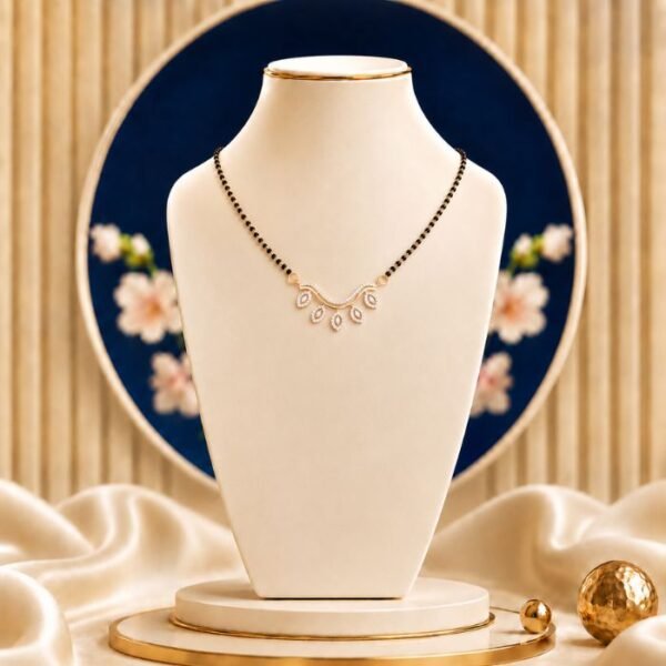 Dewdrop Arc Lab Grown Diamond Mangalsutra with elegant arc-inspired diamond design