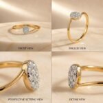 Oval Pavé Lab Diamond Open Ring in Yellow Gold - Image 2