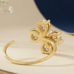 back view of dainty floral diamond nose ring delicate design