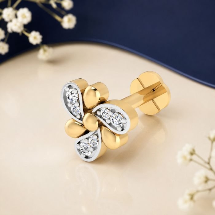 Butterfly Petal Lab Grown Diamond Nose Pin for Women Butterfly Petal Lab Grown Diamond Nose Pin with elegant floral butterfly inspired design