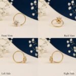 Royal Nizam diamond nose ring shown in front view, side view, top view, and angled perspective highlighting regal design
