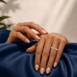 Infinity Twist Lab Diamond Wedding Band in White Gold - Image 3