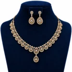 18K Gold Bridal Necklace Set with Earrings featuring Lab Grown Diamonds
