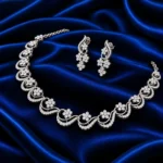 18K Gold Floral Wave Lab Grown Diamond Necklace Set - Image 3