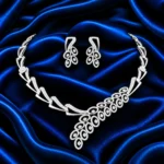 18K Gold Oval Floral Lab Grown Diamond Necklace for Women - Image 2