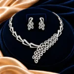 18K Gold Oval Floral Lab Grown Diamond Necklace for Women - Image 4