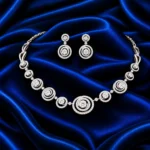 18K Gold Radiant Circle Lab Grown Diamond Necklace Set - Image 2