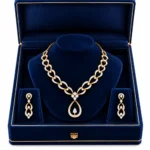 18K Solid Gold Teardrop Pendant Necklace Set | Lab Grown Diamonds - Image 5