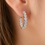Classic round-cut lab-grown diamond hoop earrings