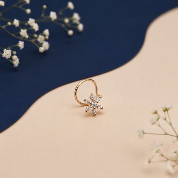 Aster Spark labgrown diamond nose ring with elegant minimal luxury design