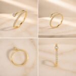 Open Wrap Lab Diamond Pavé Ring in Yellow Gold - Image 2