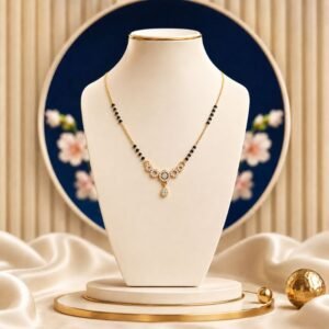 Aurette Crown Lab Grown Diamond Mangalsutra with elegant crown-inspired diamond detailing