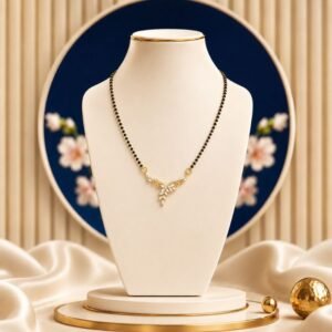 Orlina Leaf Lab Grown Diamond Mangalsutra with elegant leaf-inspired diamond detailing