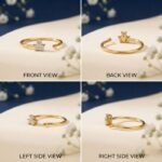 Trinity Sparkle Nose Ring in Yellow Gold with Brilliant Round Diamonds – Elegant Floral Nose Stud for Women