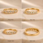 Heart Bezel Lab Diamond Eternity Ring in Yellow Gold - Image 2