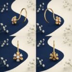 Sunpetal lab grown diamond nose ring floral nose pin front side top angled views