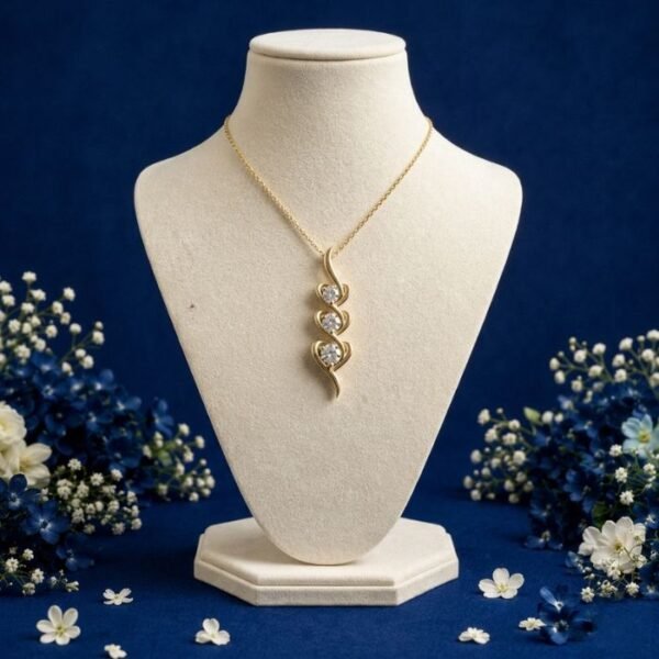 Whispering Heart Lab Grown Diamond Pendant front side top angled views