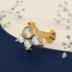 “Daisy Sparkle Lab Grown Diamond Nose Pin with elegant floral-inspired diamond design displayed from multiple angles.”
