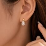 Pear Cut Lab Grown Diamond Hoop Earrings for Women