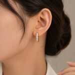 Luxury multi stone lab grown diamond hoop earrings