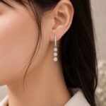 Triple Solitaire Lab-Grown Diamond Drop Hoop Earrings