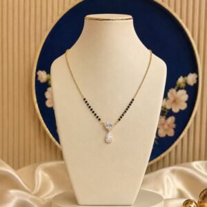 Elysian Teardrop Lab Grown Diamond Mangalsutra front side top angled views