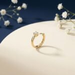 Front view of prong diamond nose ring