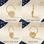 Petite Bloom Nose Ring floral minimal nose pin front side top angled views