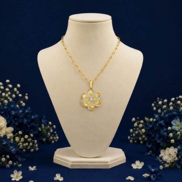 Opulent Bloom Lab Grown Diamond Pendant with elegant floral diamond design