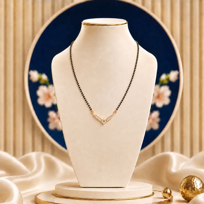 Serene V Lab Grown Diamond Mangalsutra Serene V Lab Grown Diamond Mangalsutra with elegant V-shaped modern diamond design