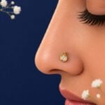 “Minimal Curl Lab Grown Diamond Nose Pin with elegant curl-inspired diamond design displayed from multiple angles.”