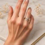 Minimal Twin Pear CVD Diamond Open Ring in Gold – Elegant Adjustable Lab-Grown Diamond Ring for Women
